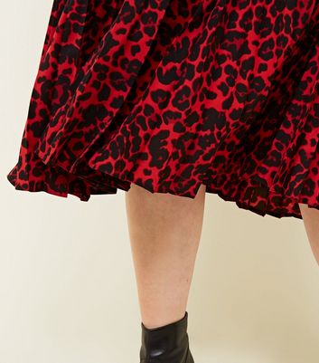 new look red leopard print skirt