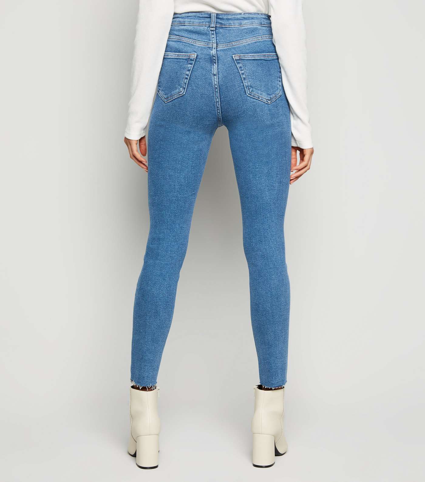 Blue Ripped High Waist Super Skinny Hallie Jeans Image 3