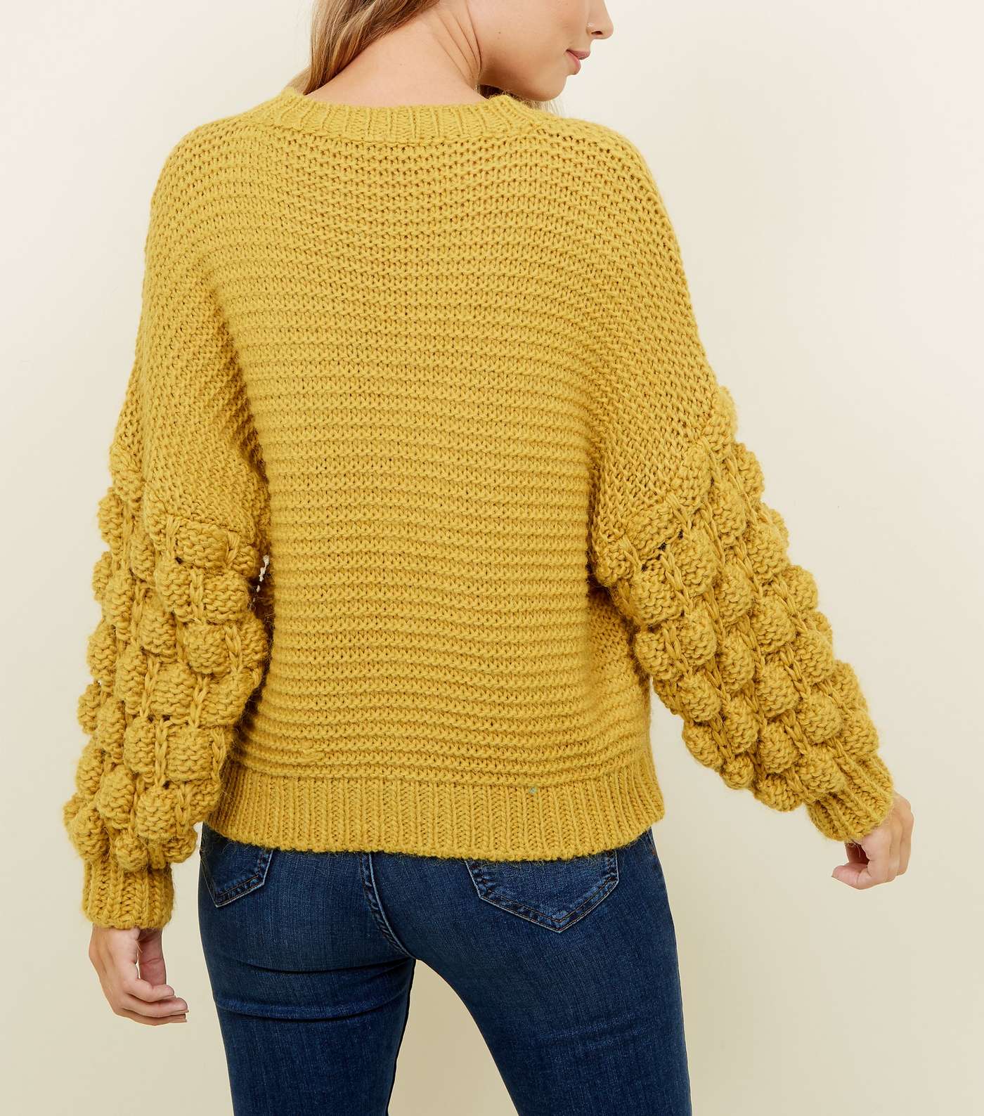 Cameo Rose Mustard Bubble Sleeve Jumper  Image 3
