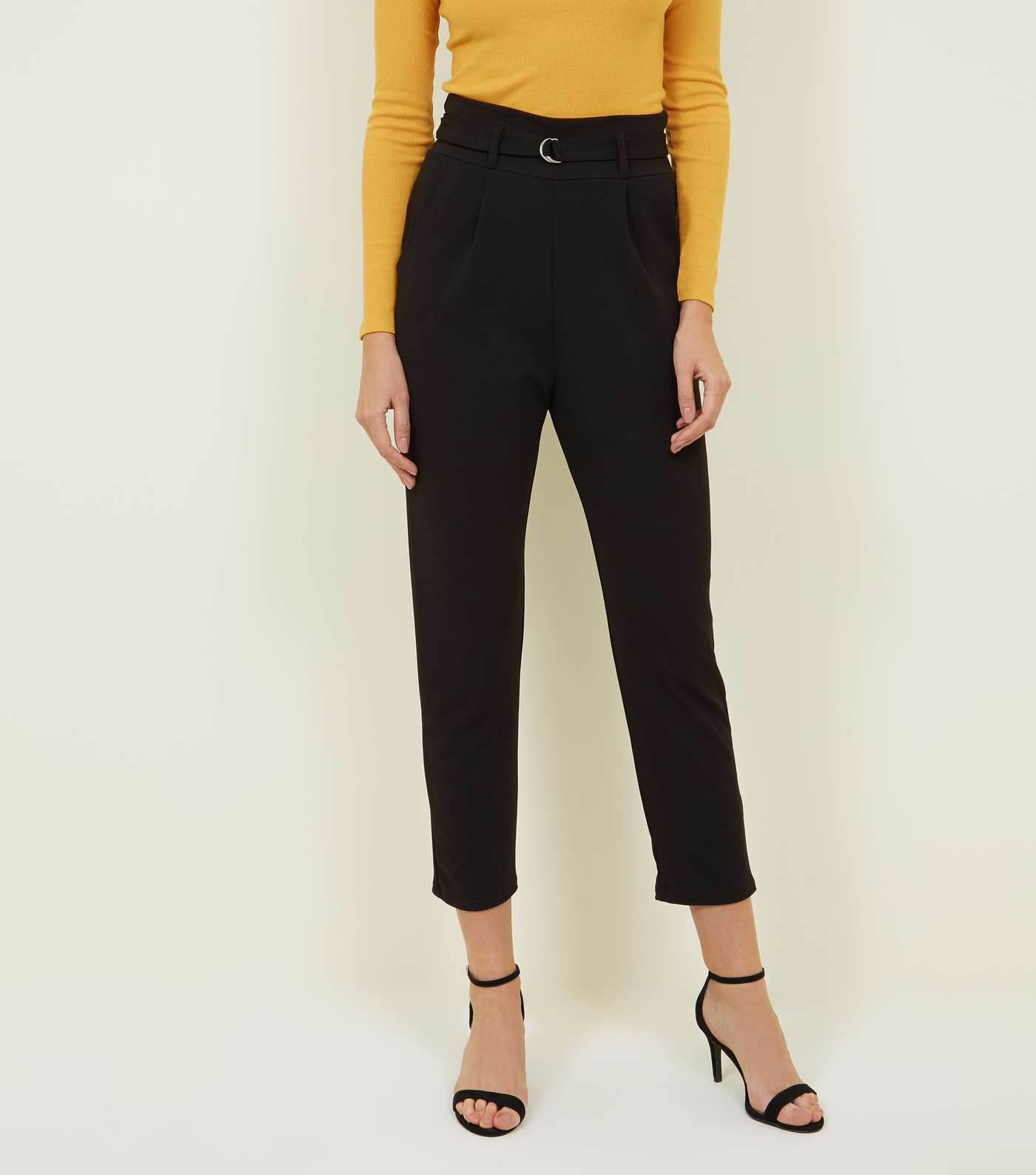 Cameo Rose Black D-Ring Tapered Trousers Image 2