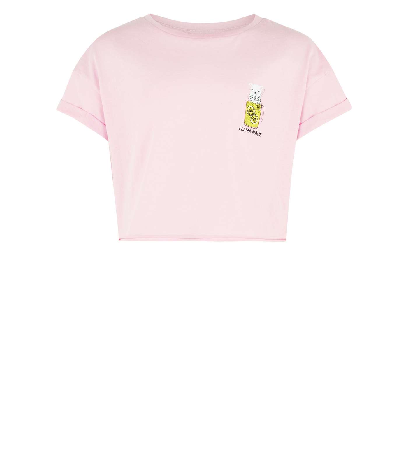 Girls Pink Llama-Nade Logo T-Shirt Image 4