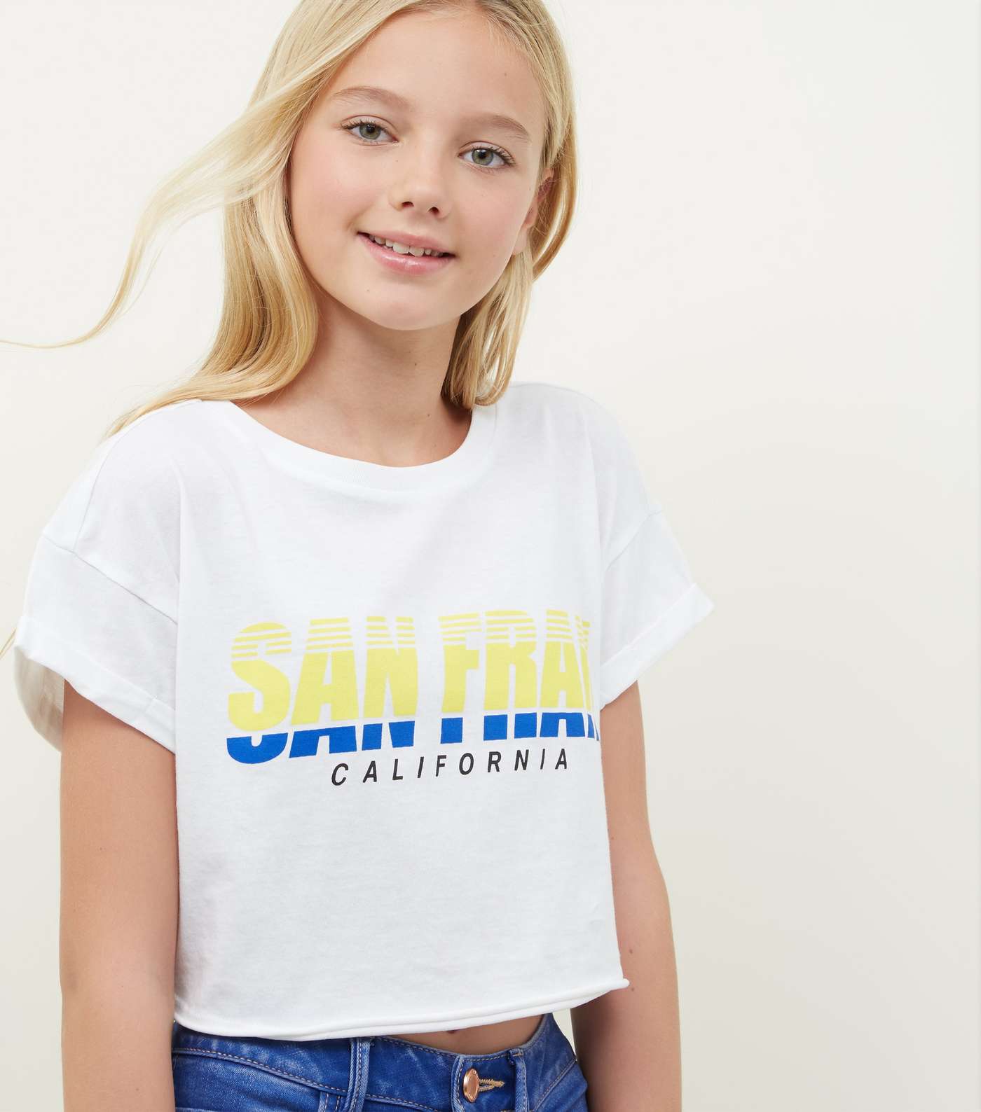 Girls White San Fran Print T-Shirt