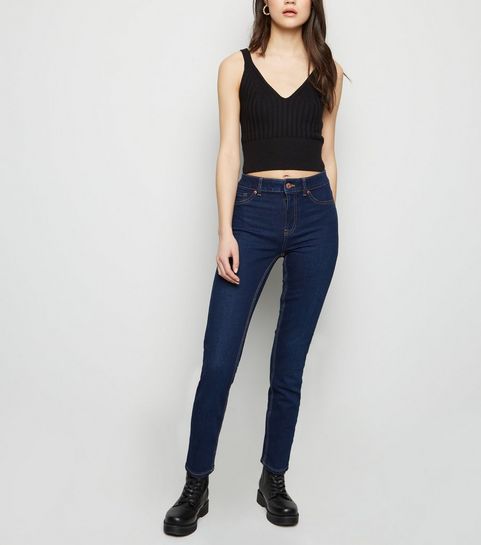 Jenna – Blaue Skinny Jeans mit mittelhohem Bund