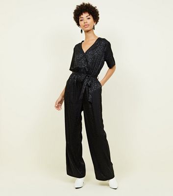 black and leopard print jumpsuit