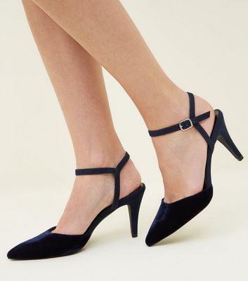 navy blue court shoes wide fit