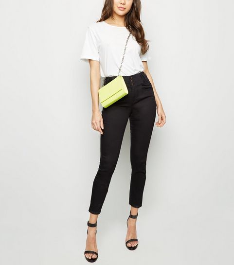 Lulu black coated high waist skinny yazmin jeans pinterest ross