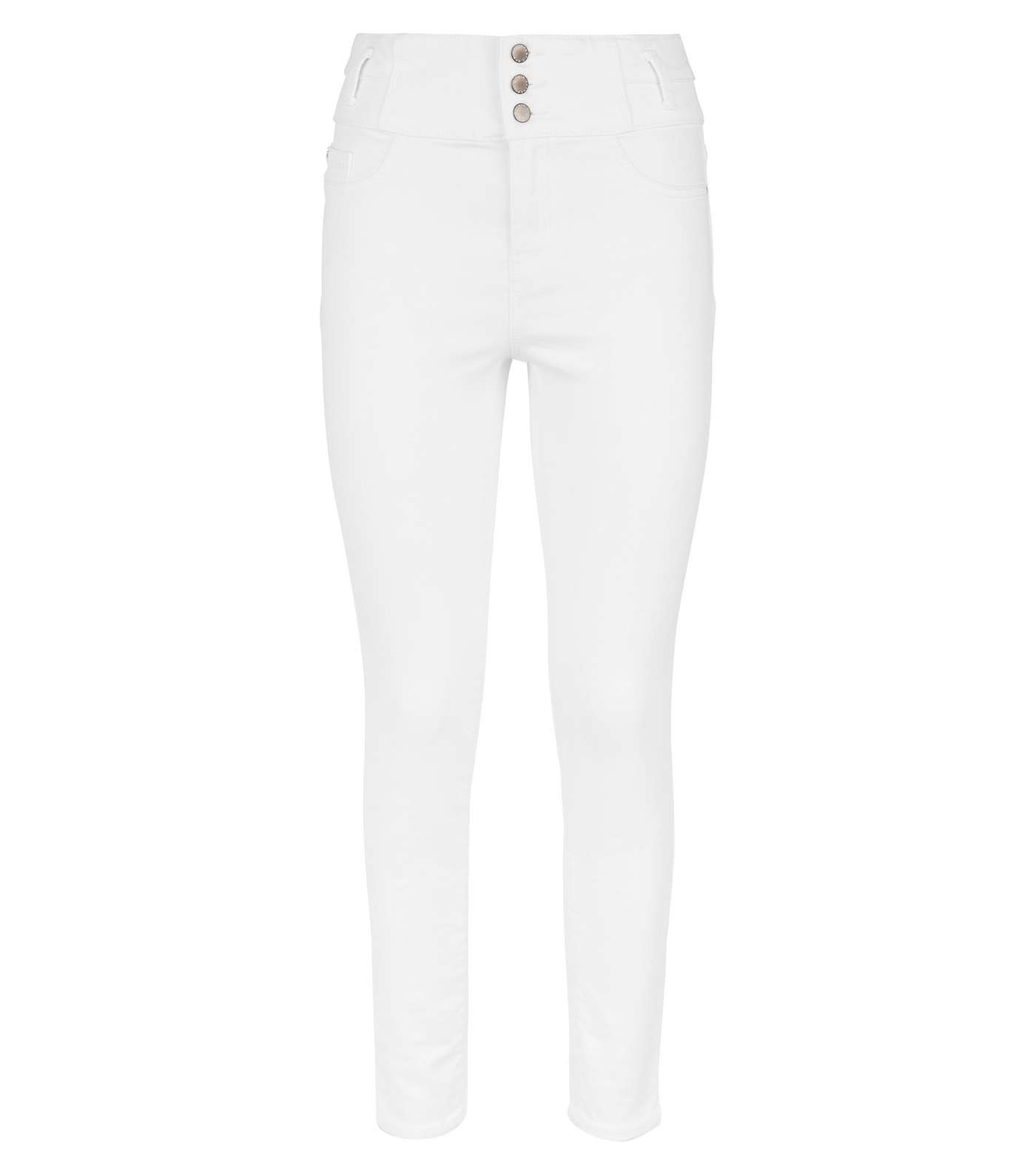 White High Waist Yazmin Skinny Jeans Image 4