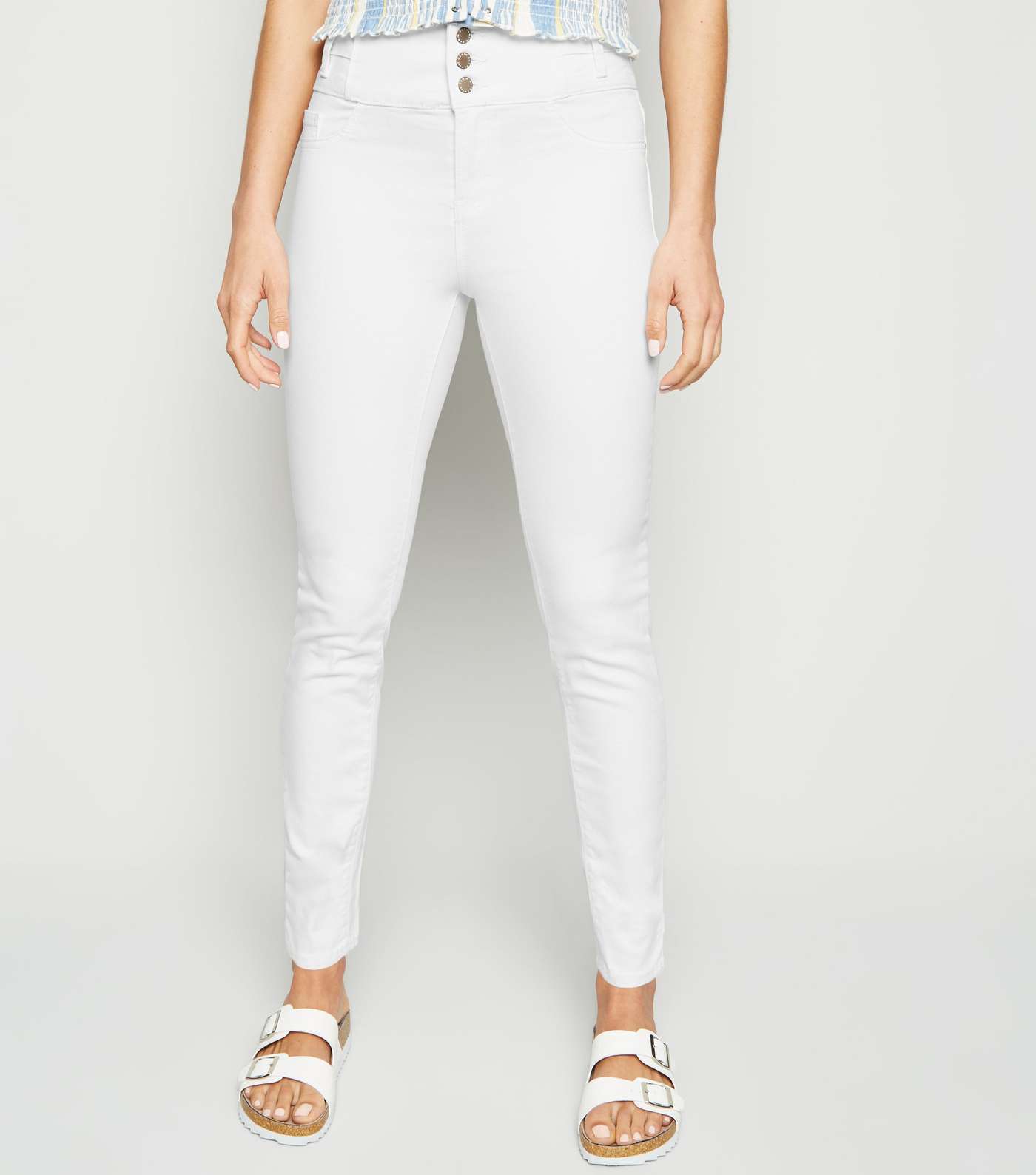 White High Waist Yazmin Skinny Jeans Image 2