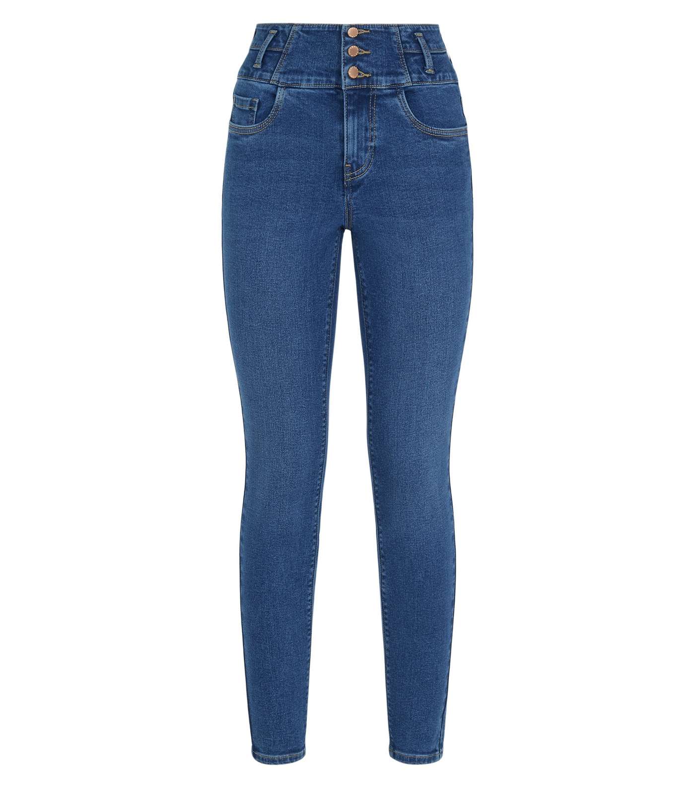 Blue High Waist Skinny Yazmin Jeans Image 4