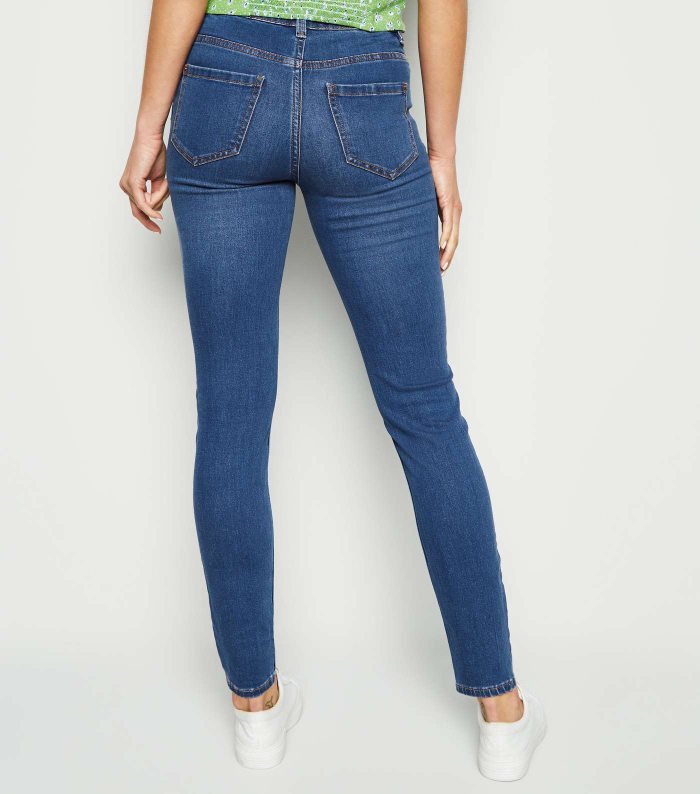 Blue Mid Rise India Super Skinny Jeans Image 3