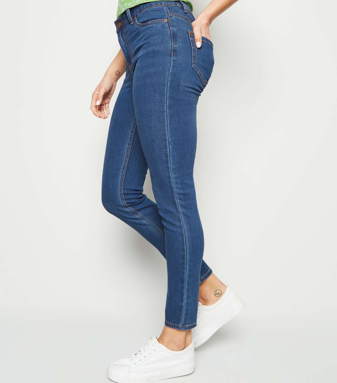 Blue Mid Rise India Super Skinny Jeans Image 5