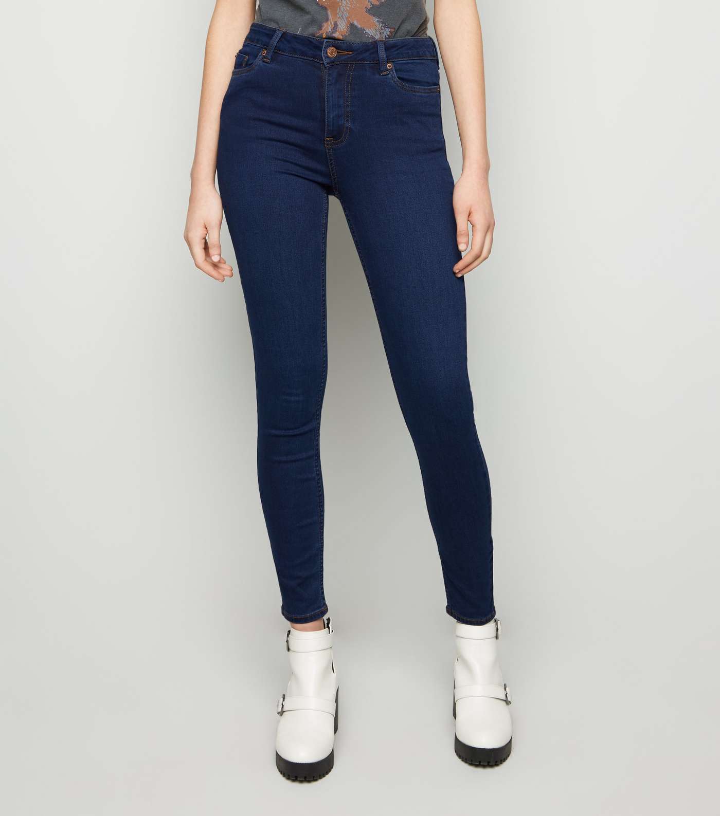 Blue Rinse Wash Mid Rise India Super Skinny Jeans Image 2