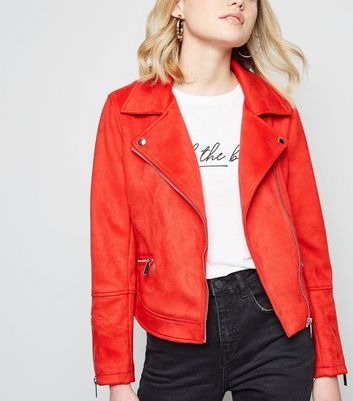 new look red leather jacket