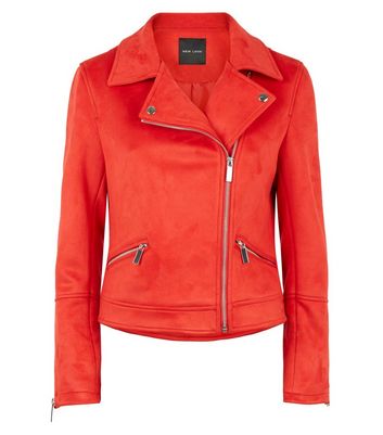 New look shop red leather jacket