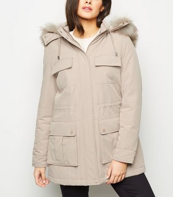 new look faux fur hood parka