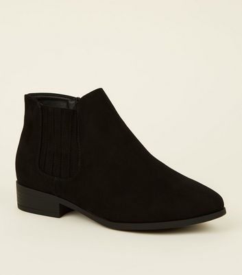 flat black boots wide fit