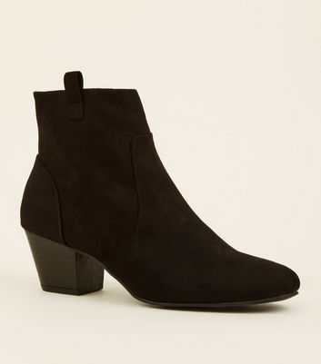 heeled western ankle boots