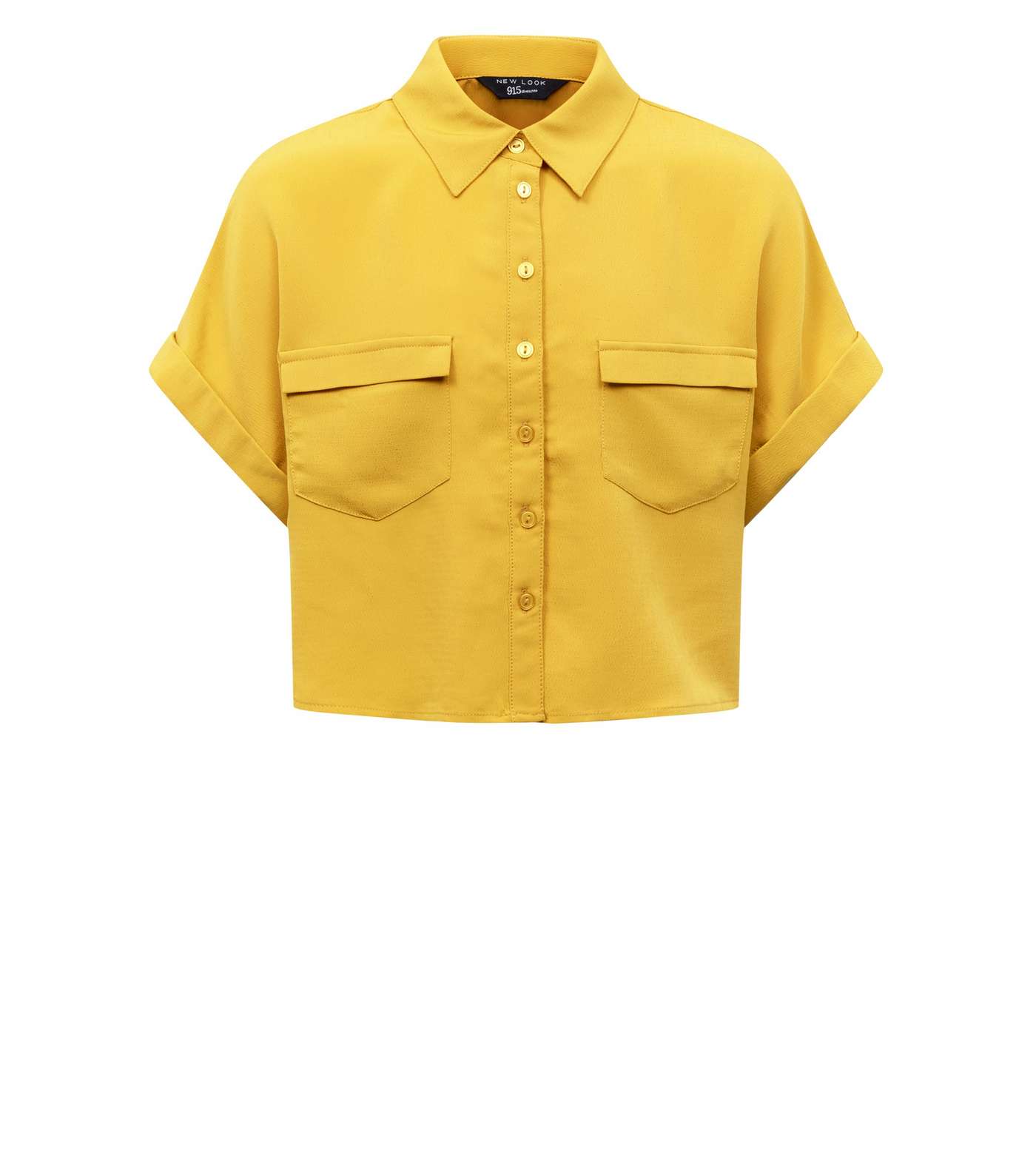 Girls Mustard Pocket Boxy Shirt  Image 4