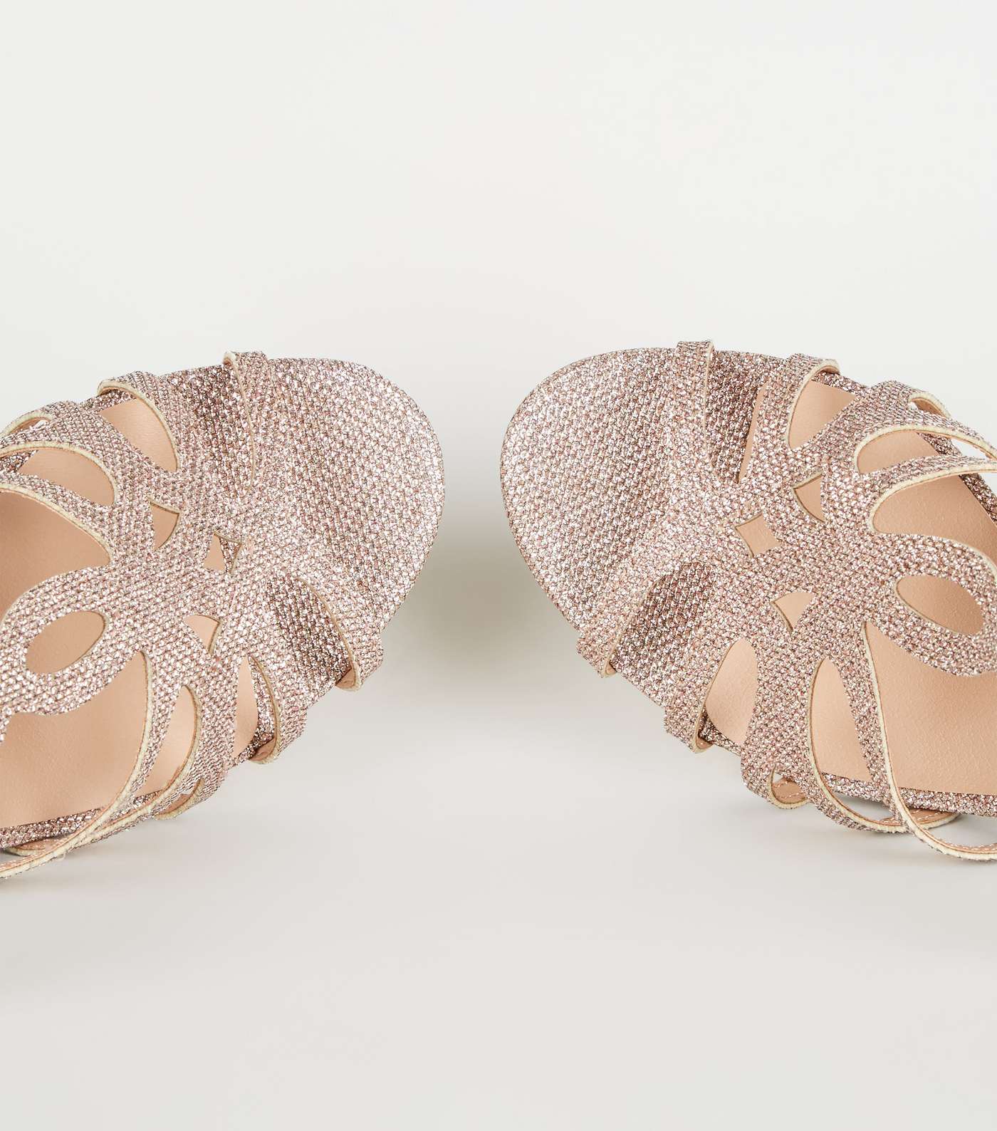 Wide Fit Rose Gold Glitter Strappy Dancing Shoes Image 3