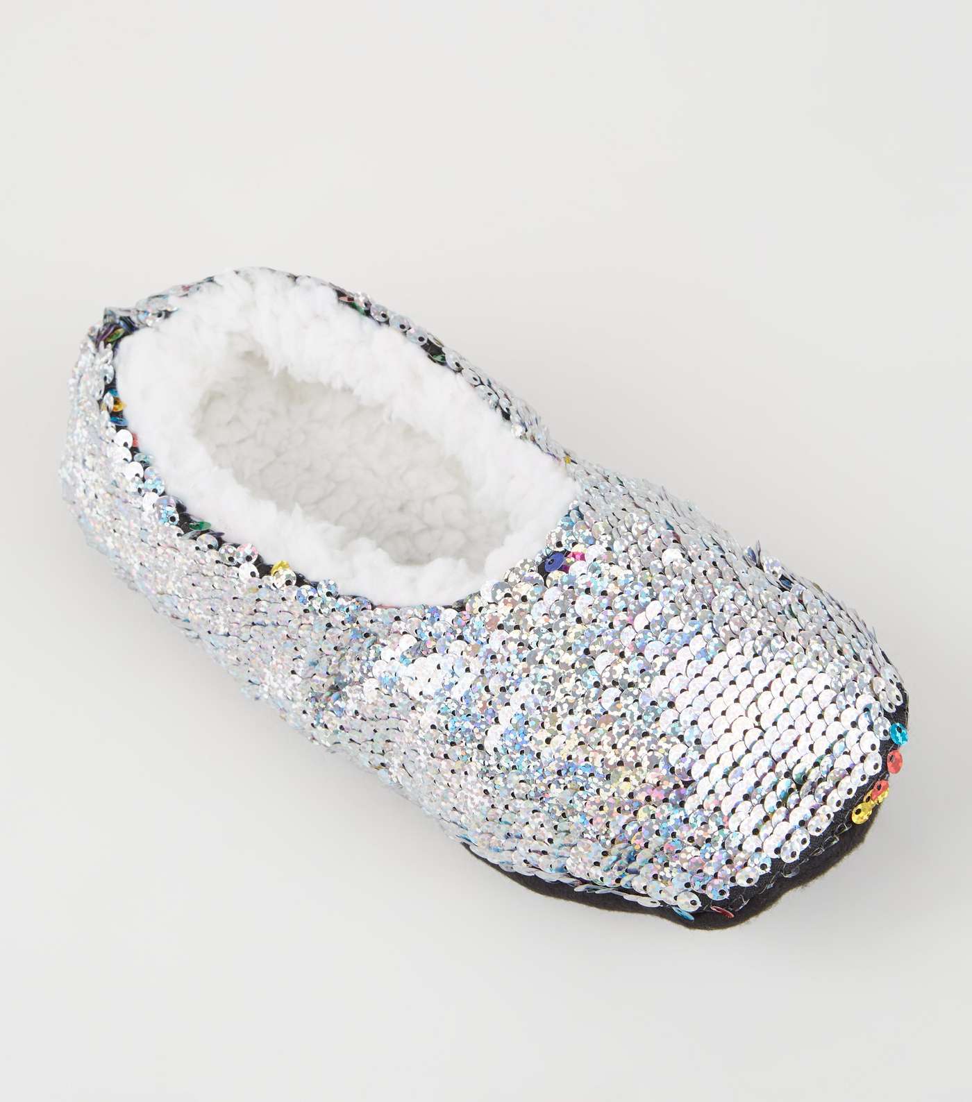 Rainbow 2-Way Sequin Fluffy Ballet Slippers Image 4