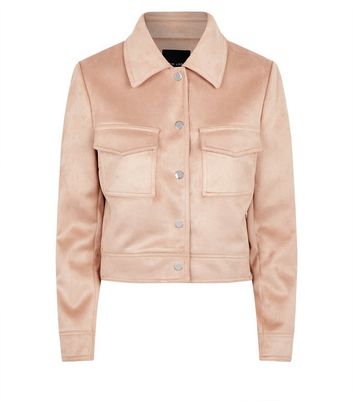 New look pink suede jacket hotsell