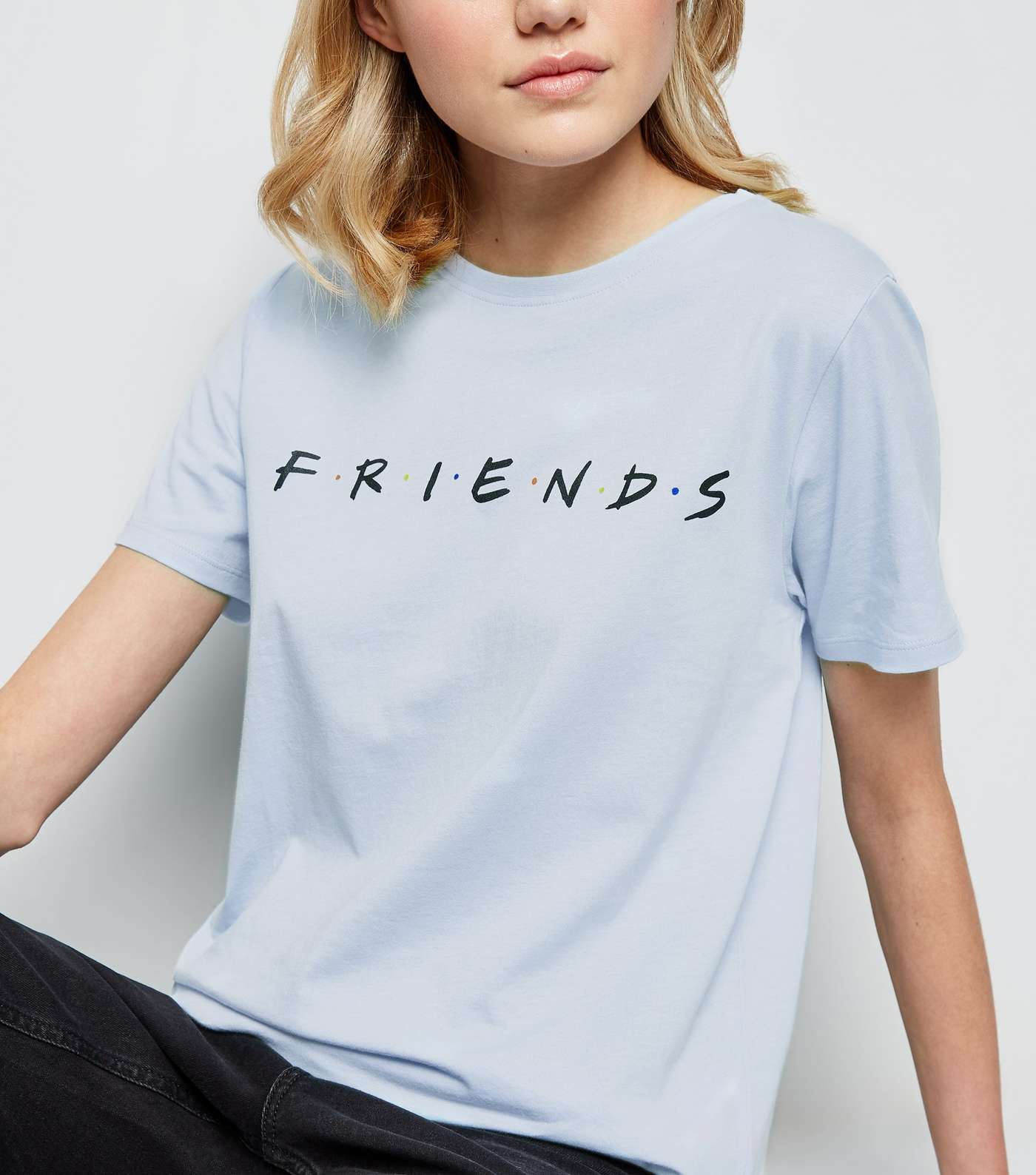 Pale Blue Friends Slogan T-Shirt Image 3
