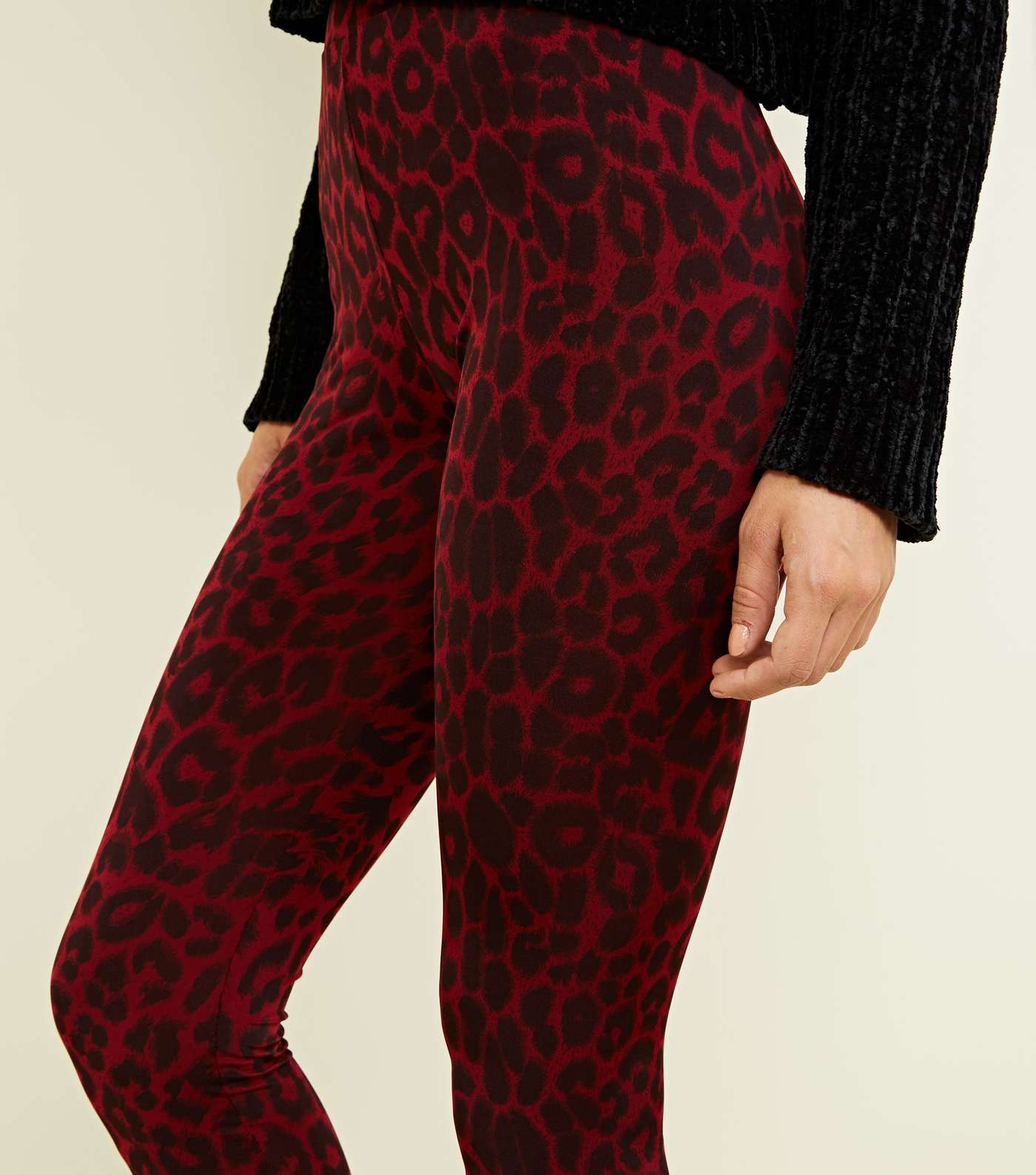 Red Leopard Print Leggings Image 5