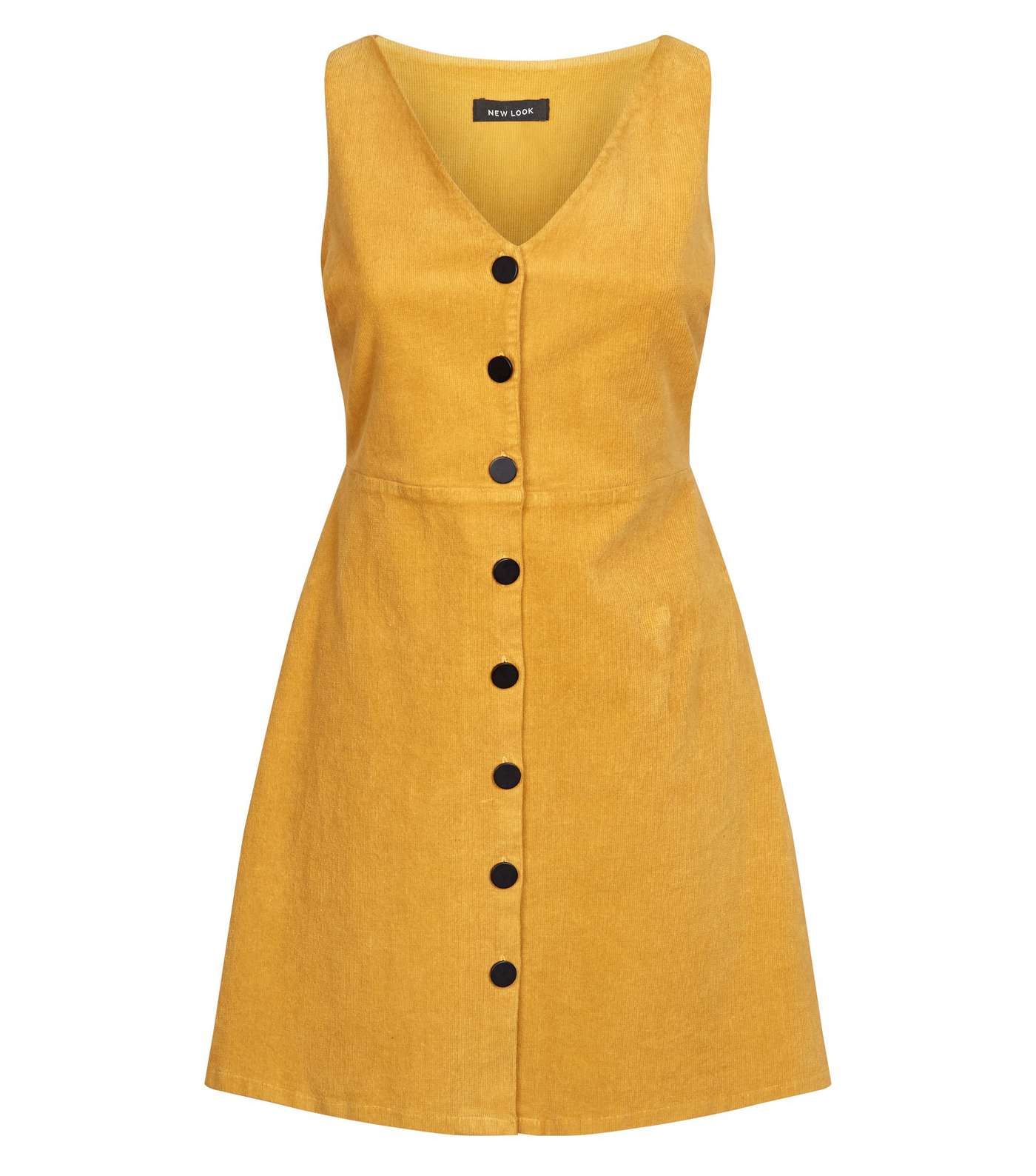 Mustard Corduroy Button Front Dress  Image 4