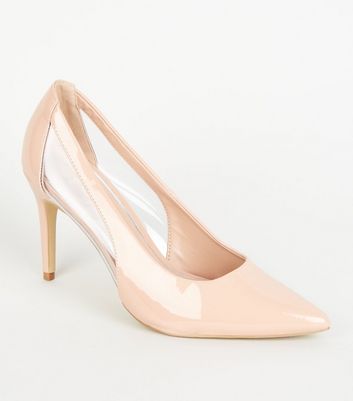 nude court shoes new look