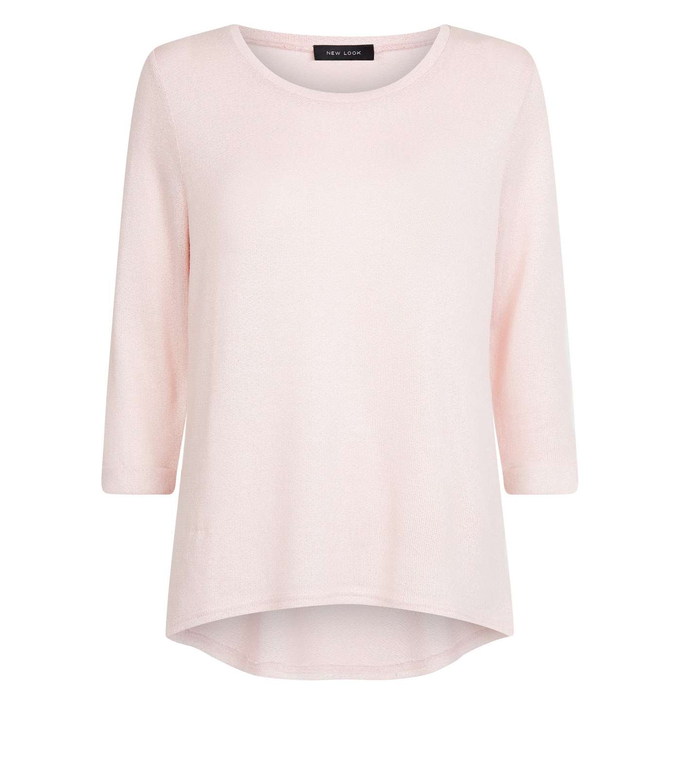 Pink 3/4 Sleeve Fine Knit Top Image 4
