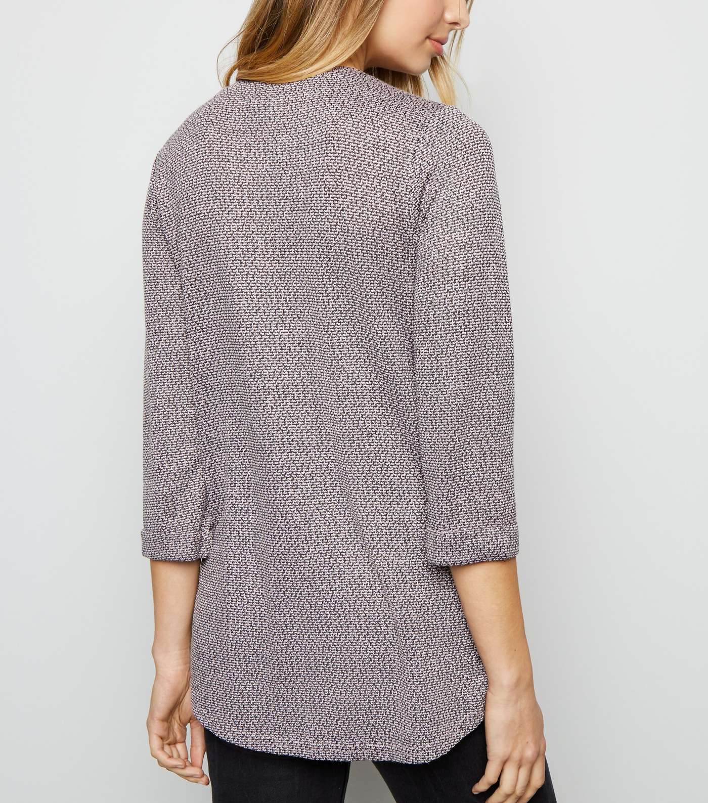 Pale Pink 3/4 Sleeve Fine Knit Top Image 3