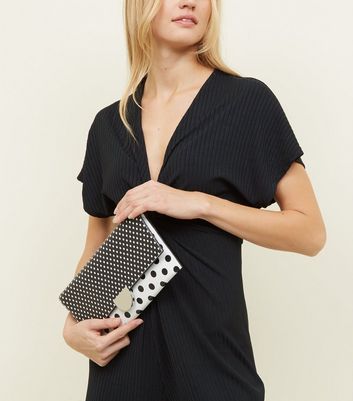 polka dot clutch bag