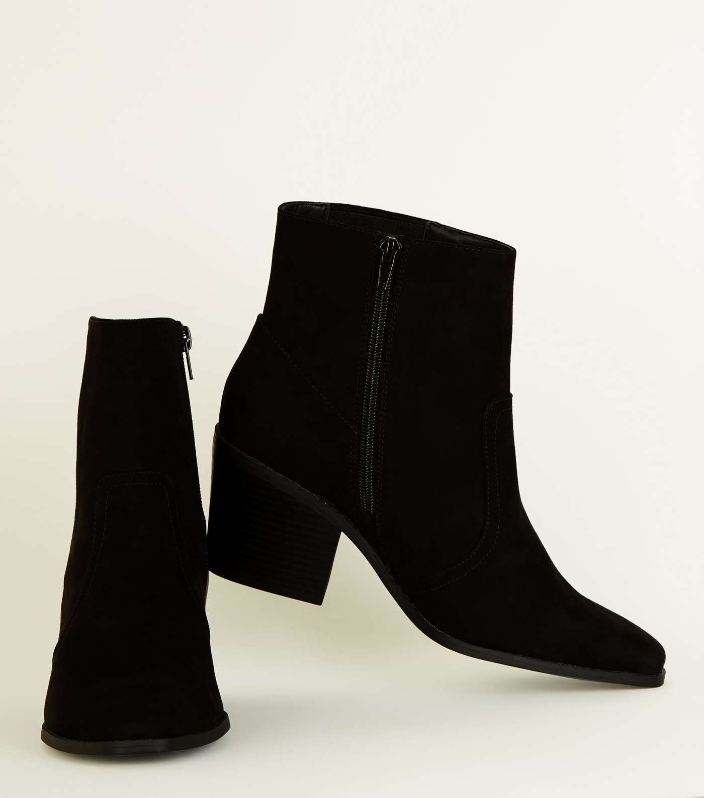 Black Square Toe Heeled Western Boots Image 4