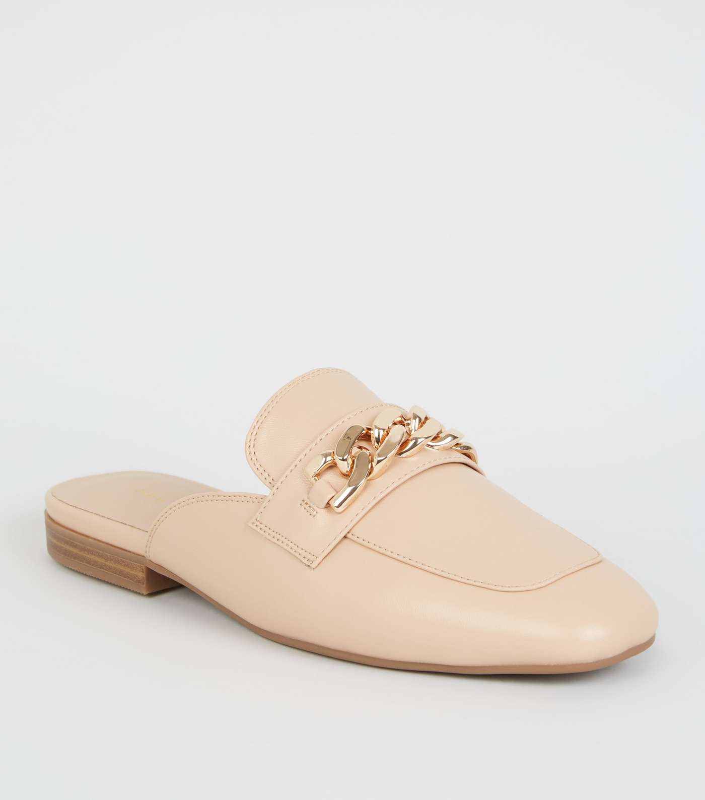 Pink Chain Strap Loafer Mules