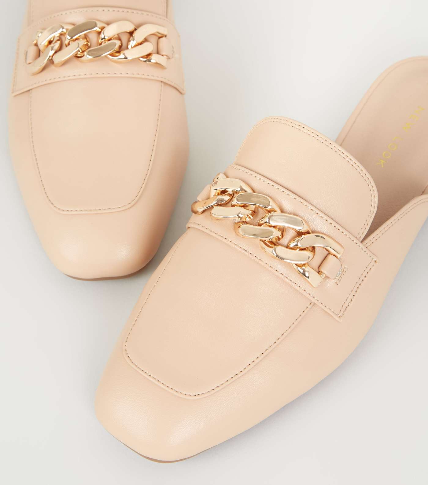 Pink Chain Strap Loafer Mules Image 3