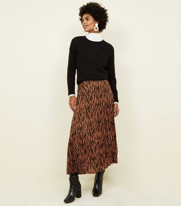 pleated midi skirt new look