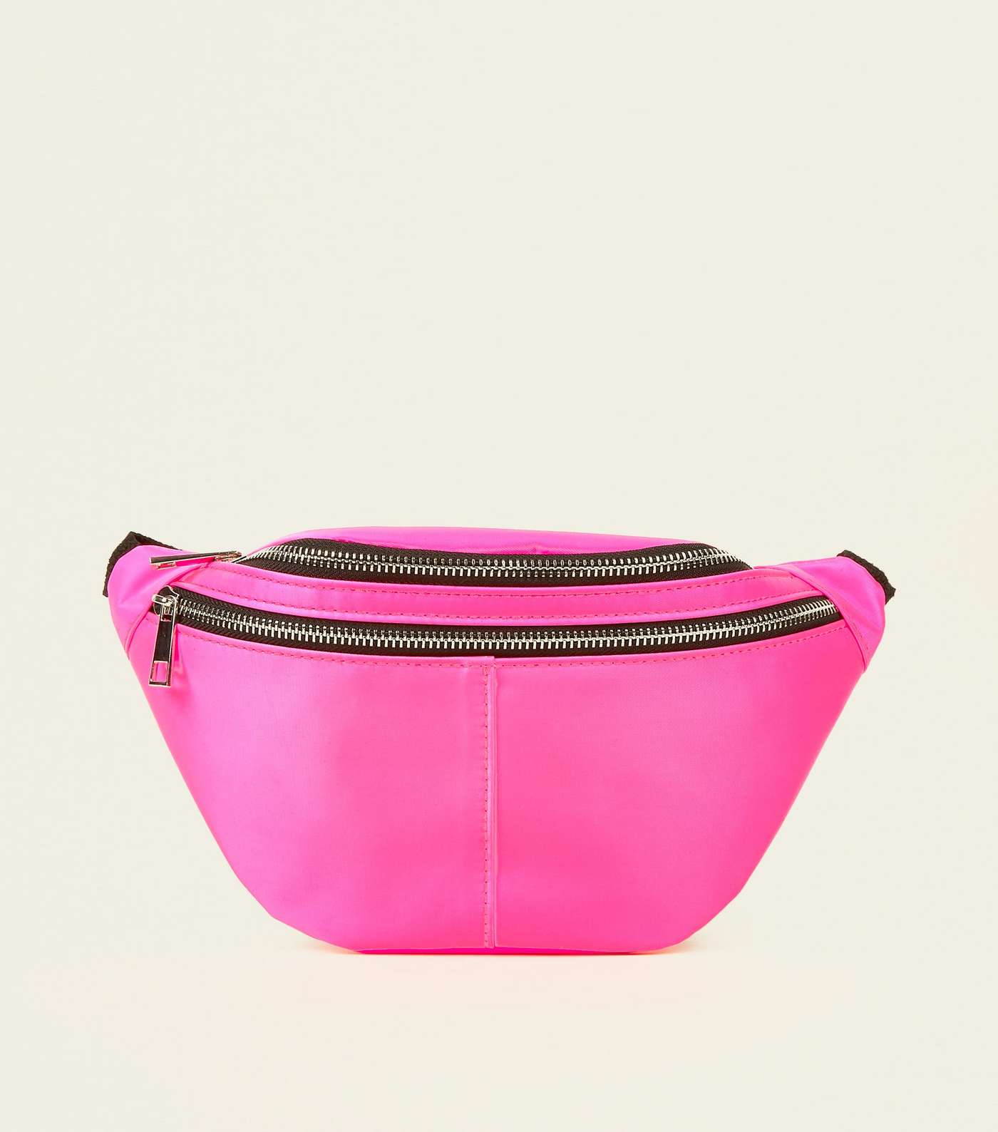 Bright Pink Neon Satin Bum Bag  Image 3