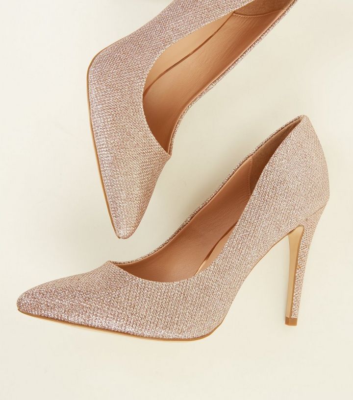 Glitter Pointed Court Shoes | New Look