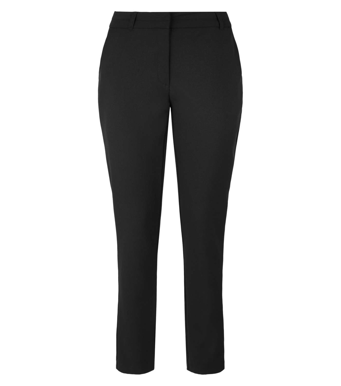 Black Plain Stretch Slim Leg Trousers Image 5