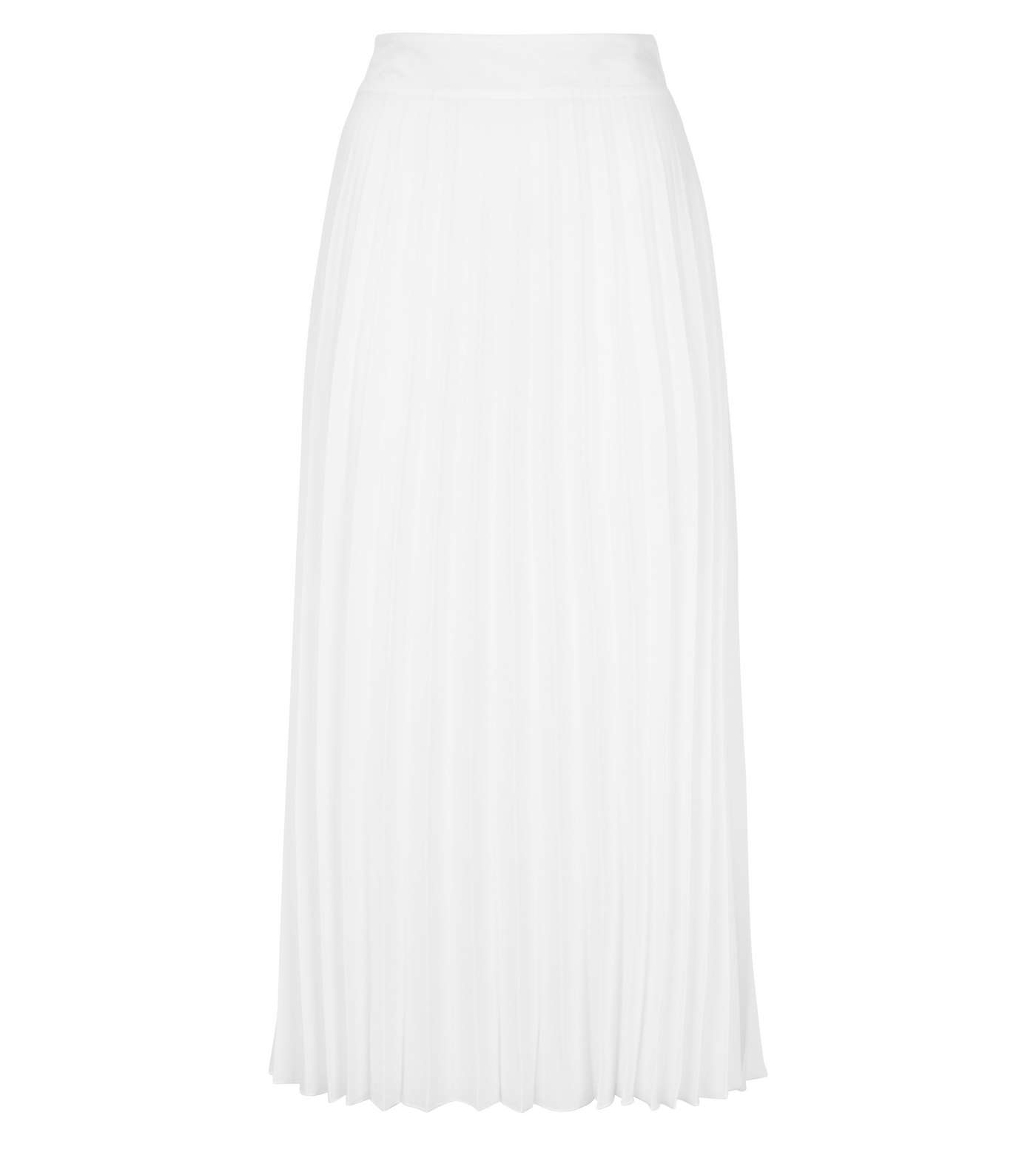White Pleated Midi Skirt Image 4