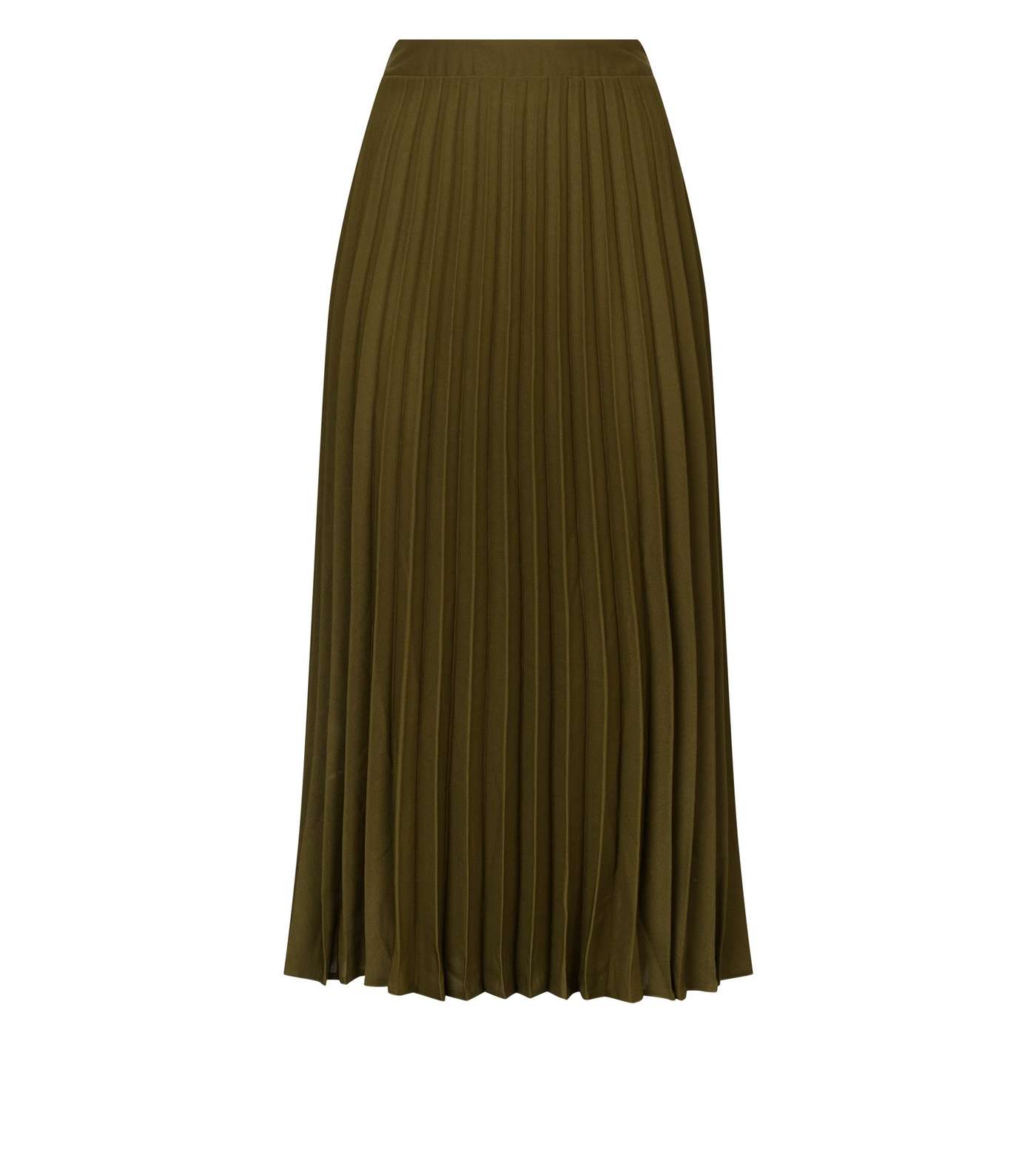Khaki Pleated Midi Skirt  Image 4