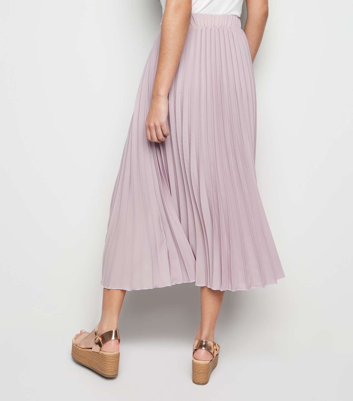 Lilac Pleated Midi Skirt  Image 5