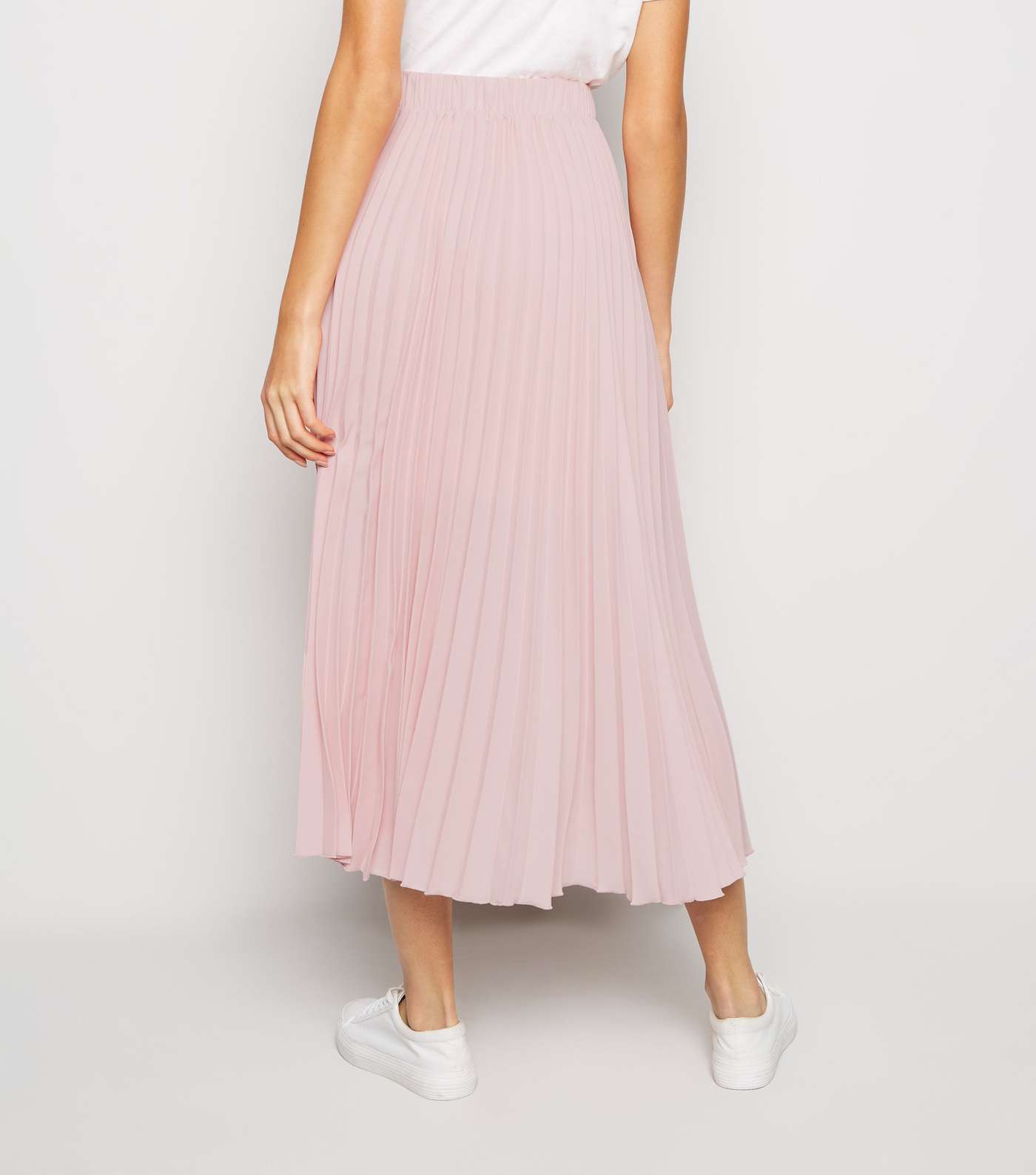 Pale Pink Pleated Midi Skirt  Image 3