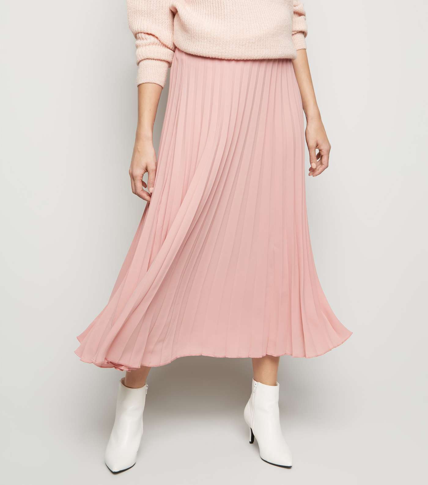 Mid Pink Pleated Midi Skirt  Image 2