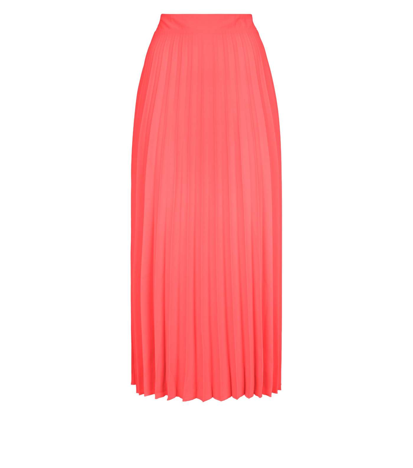 Bright Pink Neon Pleated Midi Skirt  Image 4