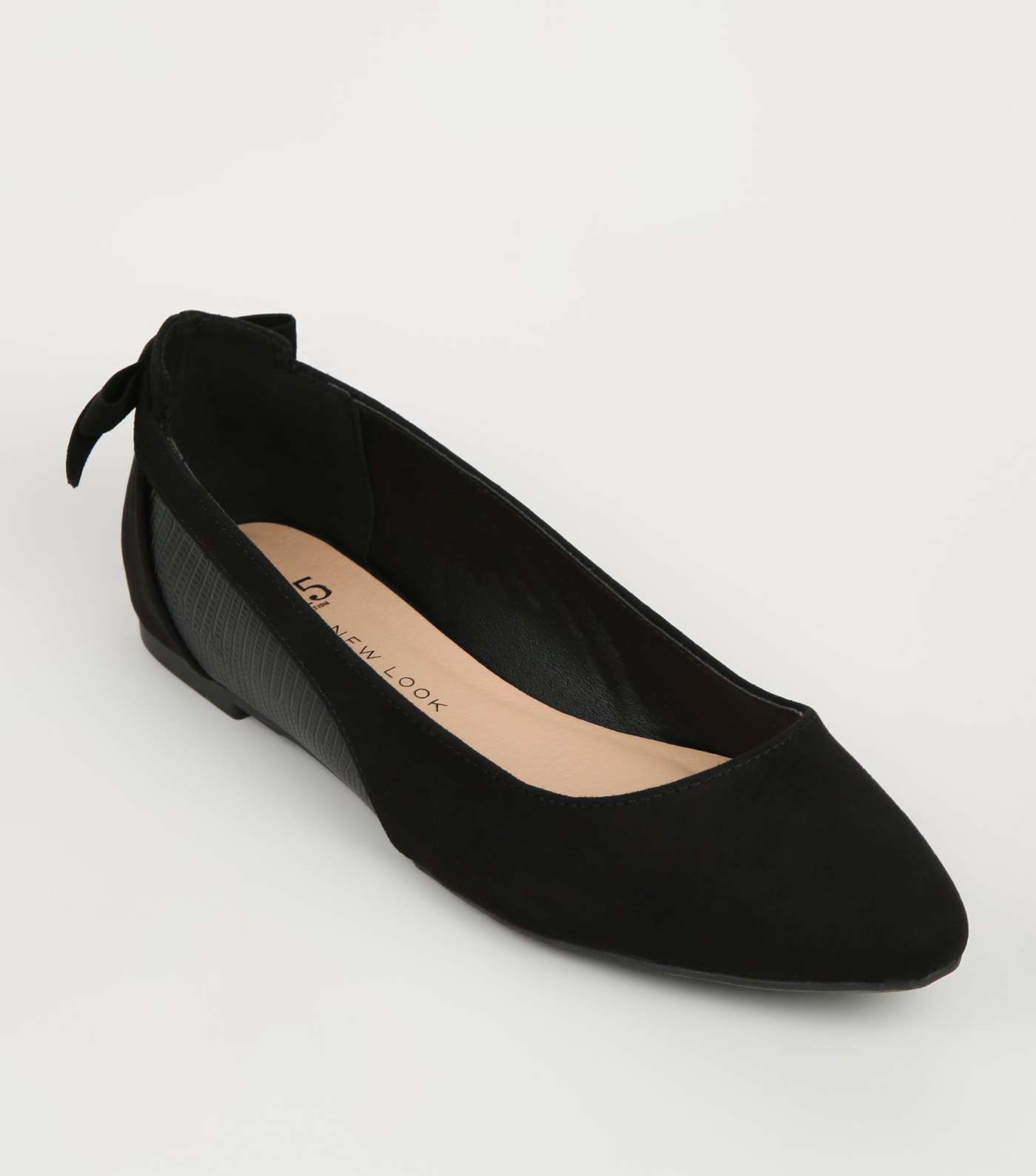 Girls Black Suedette and Faux Snake Pumps 