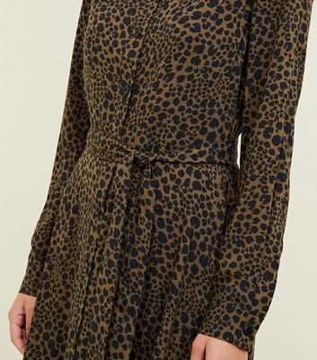 new look animal print shirt dress