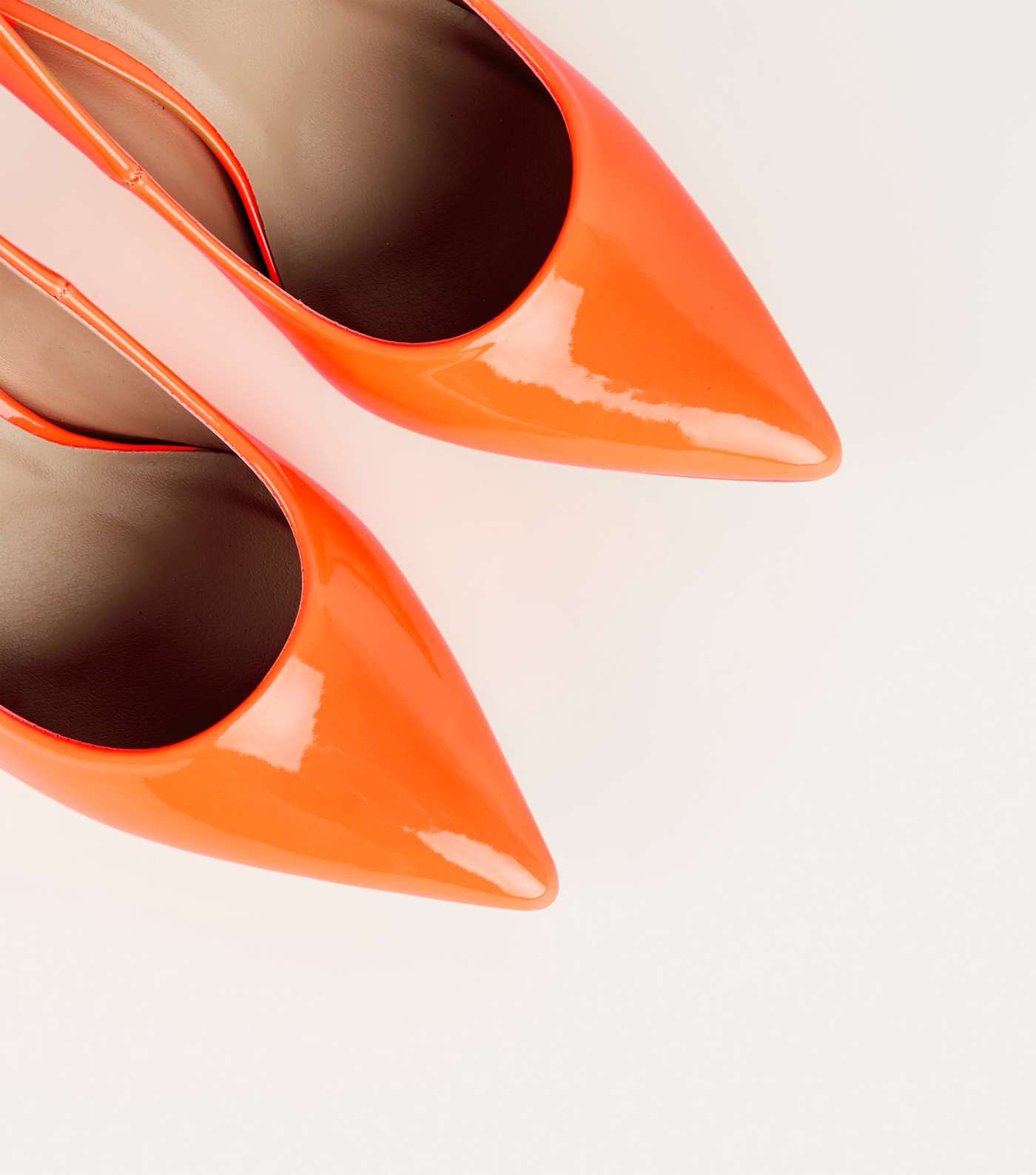 Orange Patent Pointed Court Shoes  Image 4
