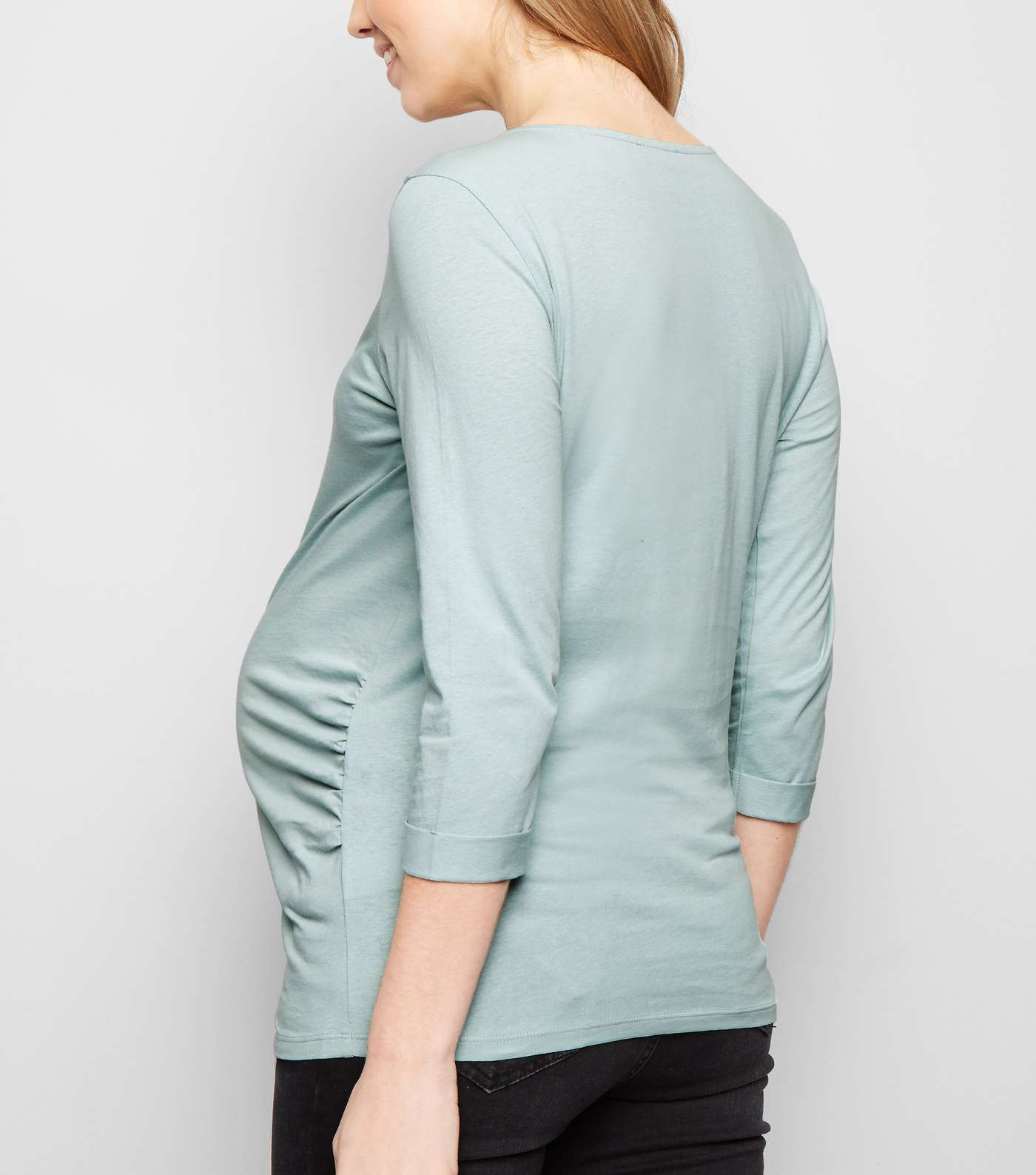Maternity Mint Green 3/4 Sleeve Top  Image 4