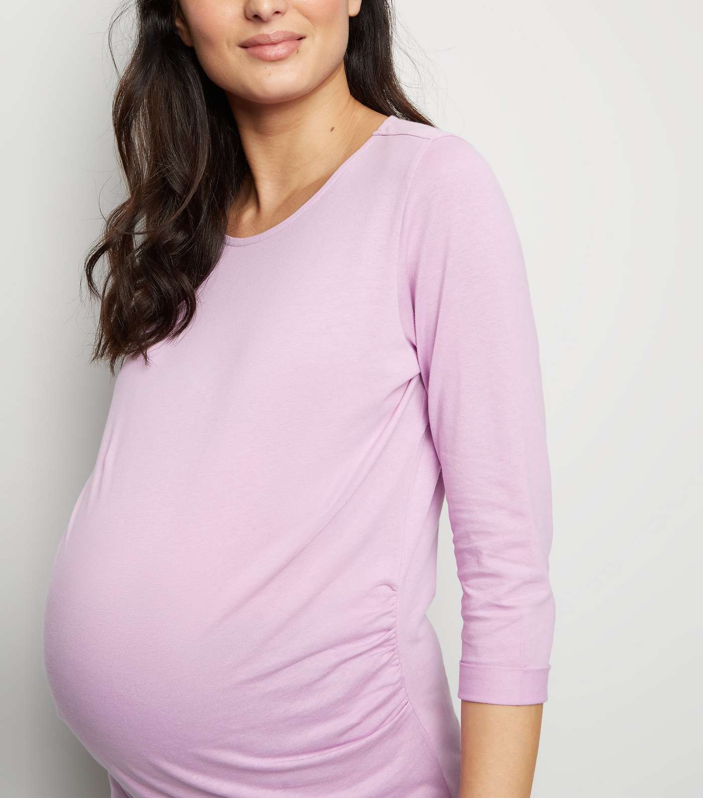 Maternity Lilac 3/4 Sleeve Top  Image 5